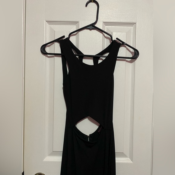 Bershka Long Black Cut Out Dress - Picture 1 of 3